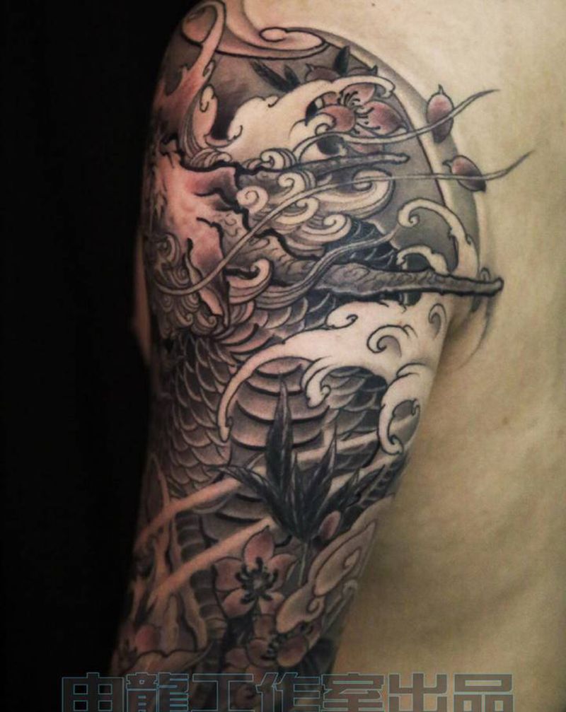 麒麟臂纹身图片_新传统纹身图案