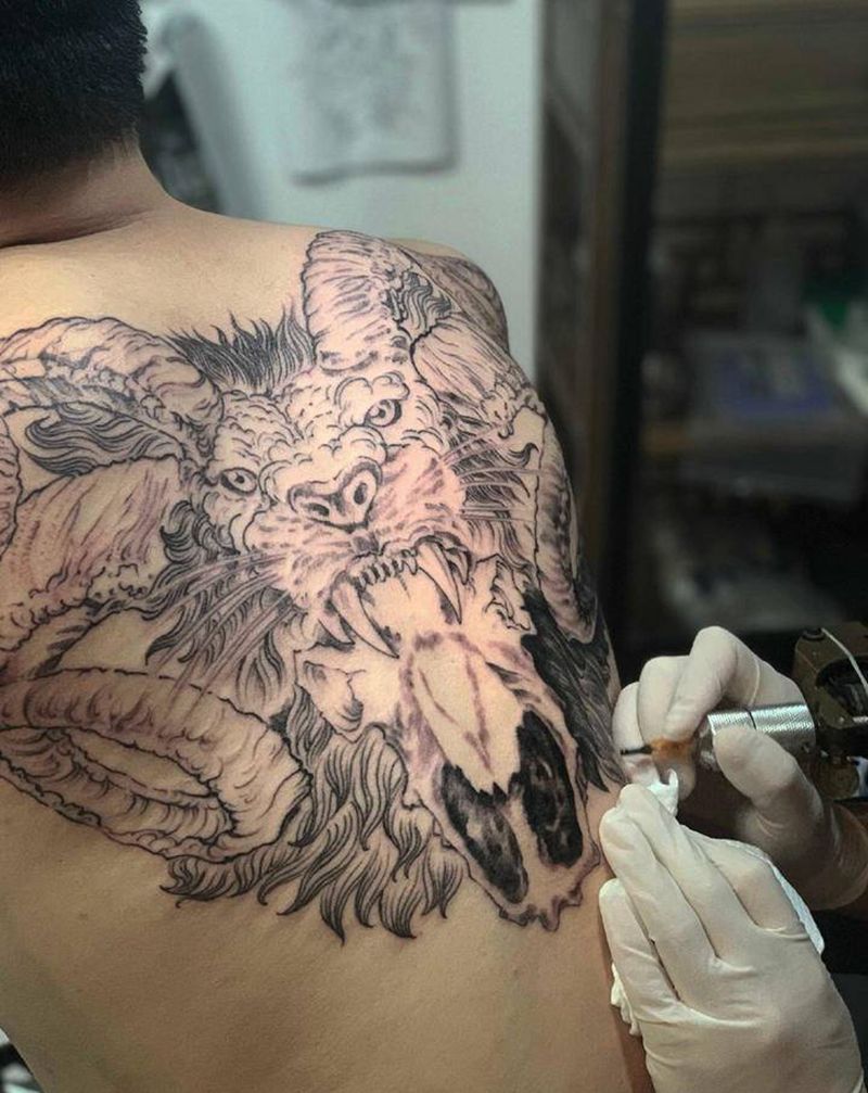 狮子纹身图片_欧美写实纹身图案