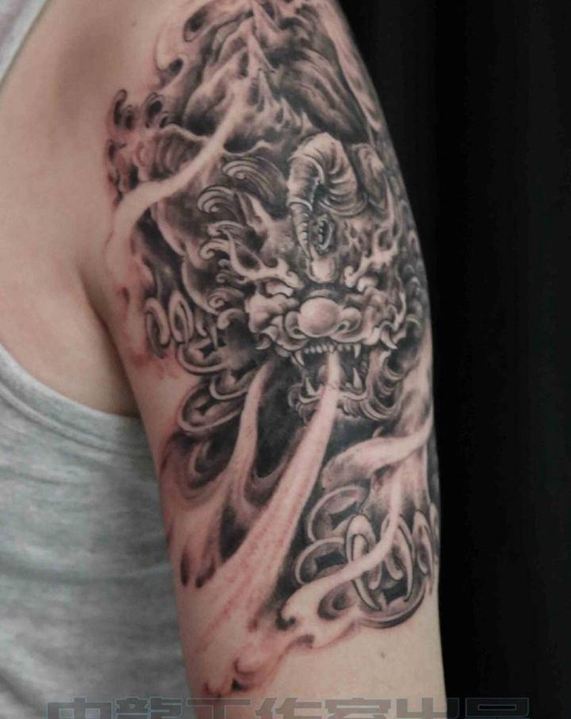 貔貅纹身图片_新传统纹身图案