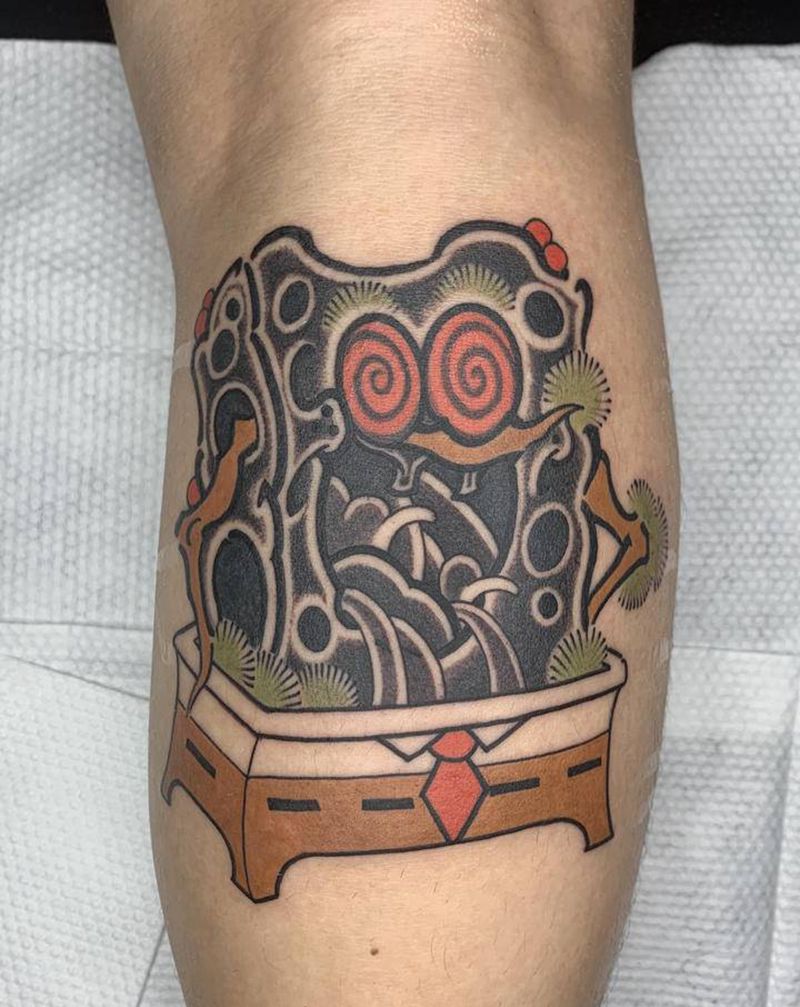 School小图纹身图片_手臂腿部老传统Old School海绵宝宝纹身图案