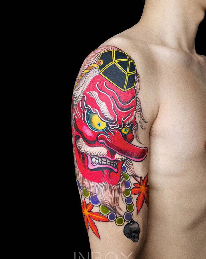 天狗纹身图片_手臂纹身图案