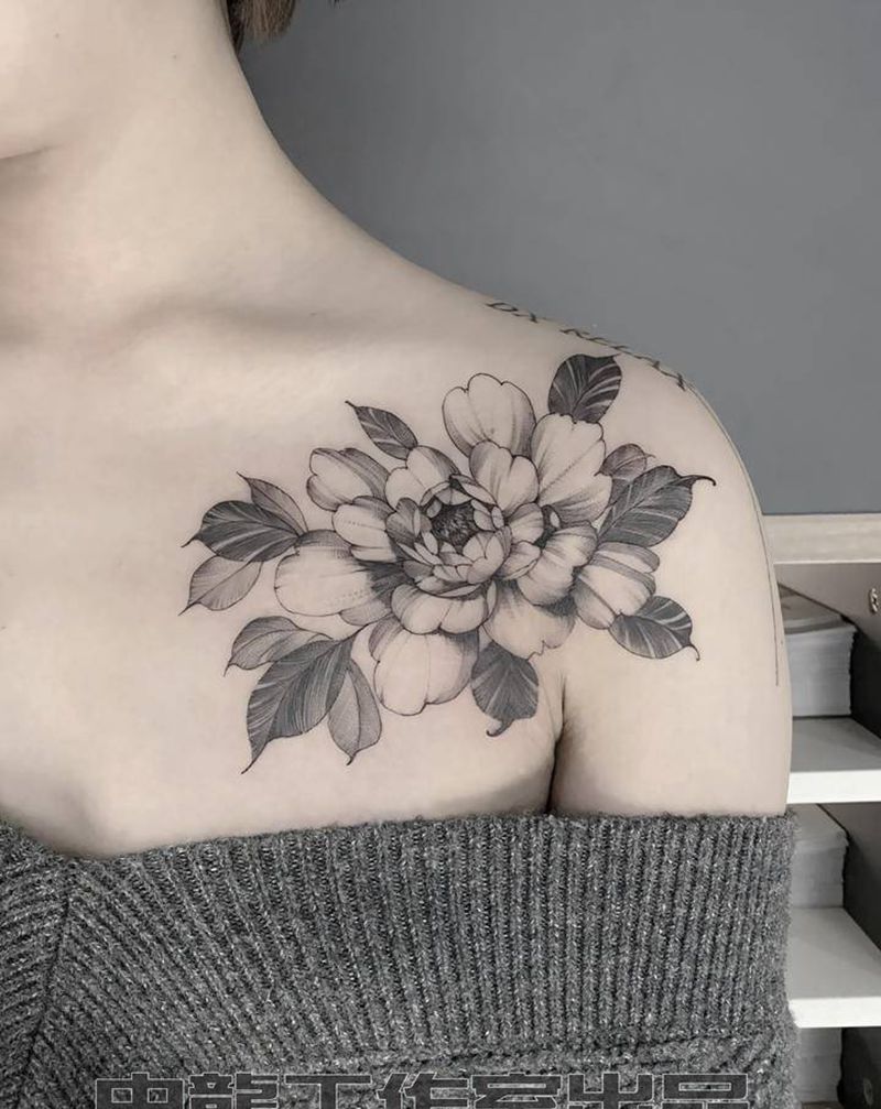 素花纹身图片_手臂肩部点刺纹身图案