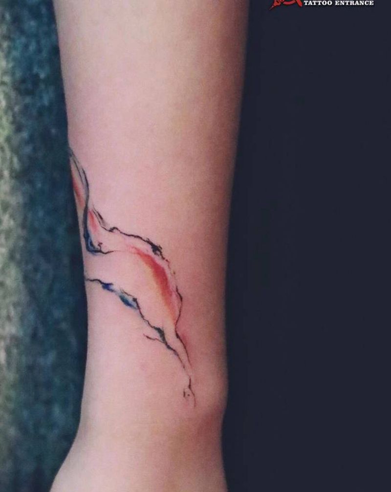 水墨纹身图片_手臂水彩水墨水彩水墨墨纹身图案