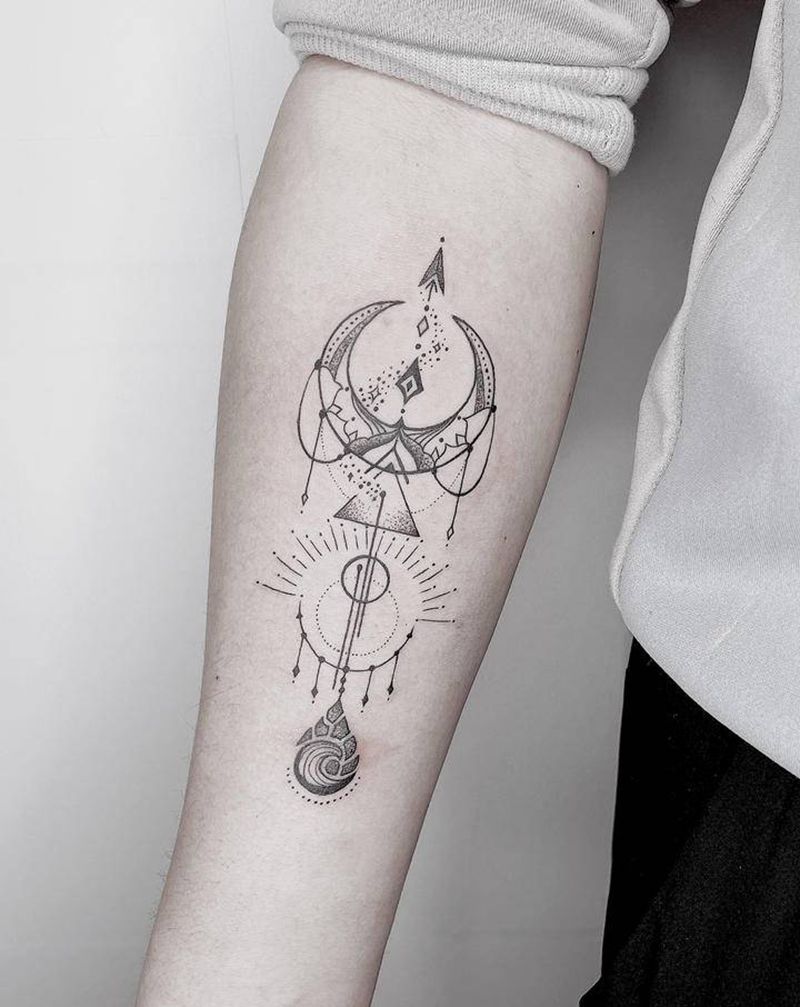 梵花纹身图片_手臂点刺纹身图案