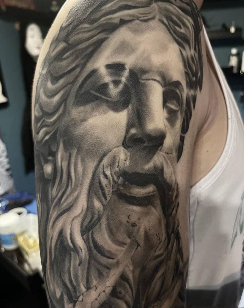 欧美花臂纹身纹身图片_手臂欧美写实欧美写实希腊神话花臂纹身图案