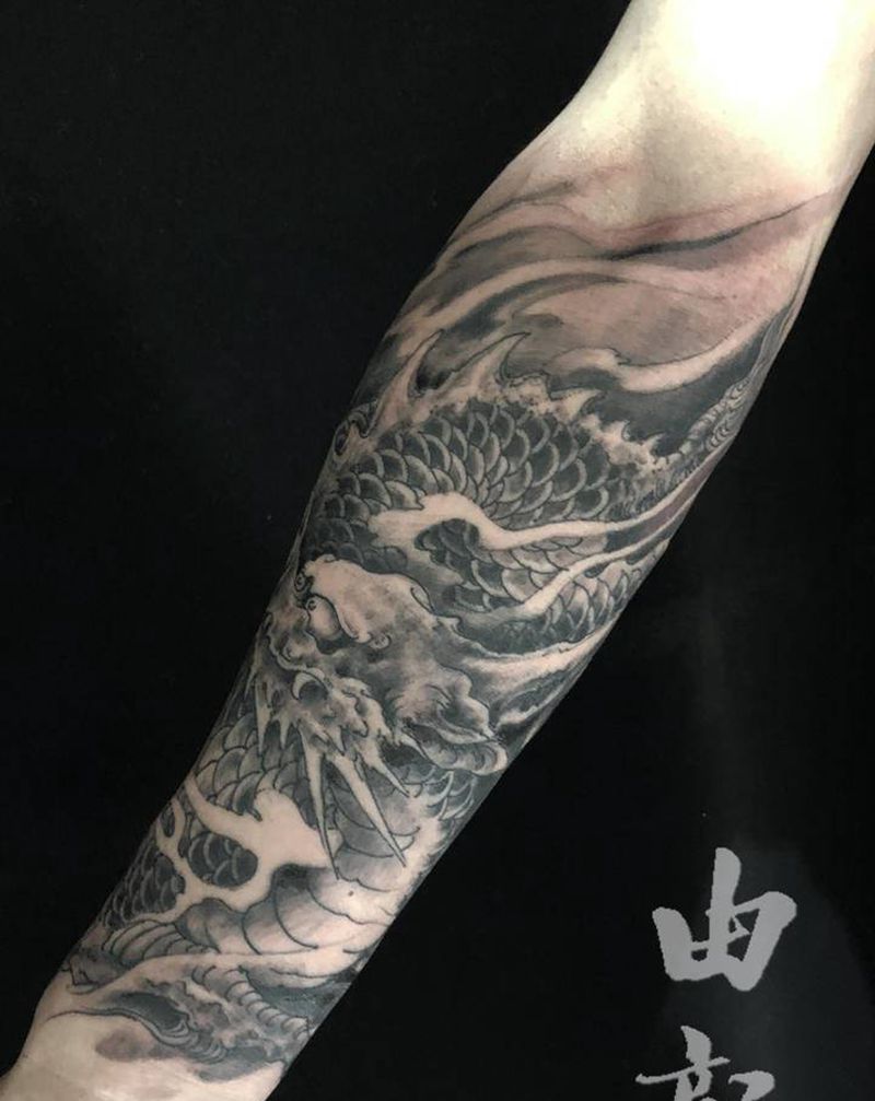 麒麟纹身纹身图片_手臂新传统纹身图案