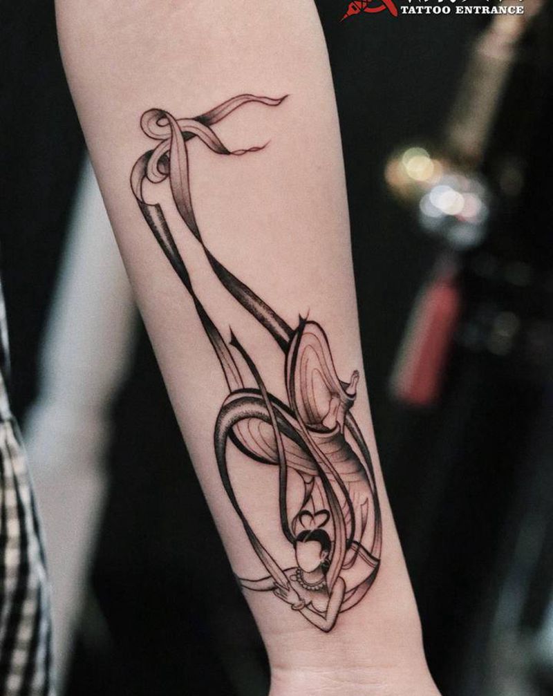 飞天纹身图片_手臂点刺飞天飞天女飞天女神纹身图案