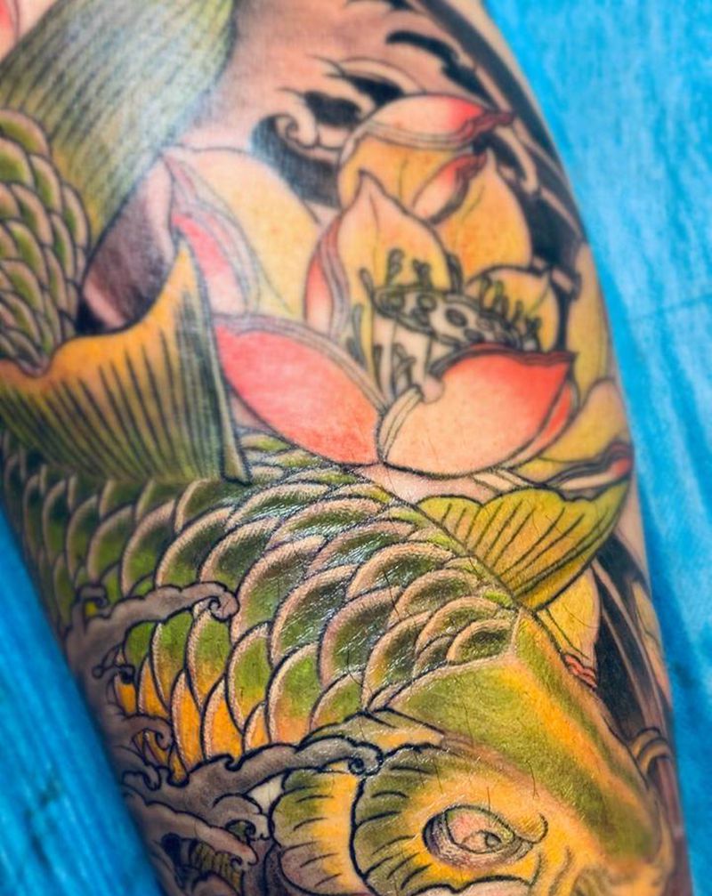 包小腿未完成纹身图片_腿部新传统纹身图案