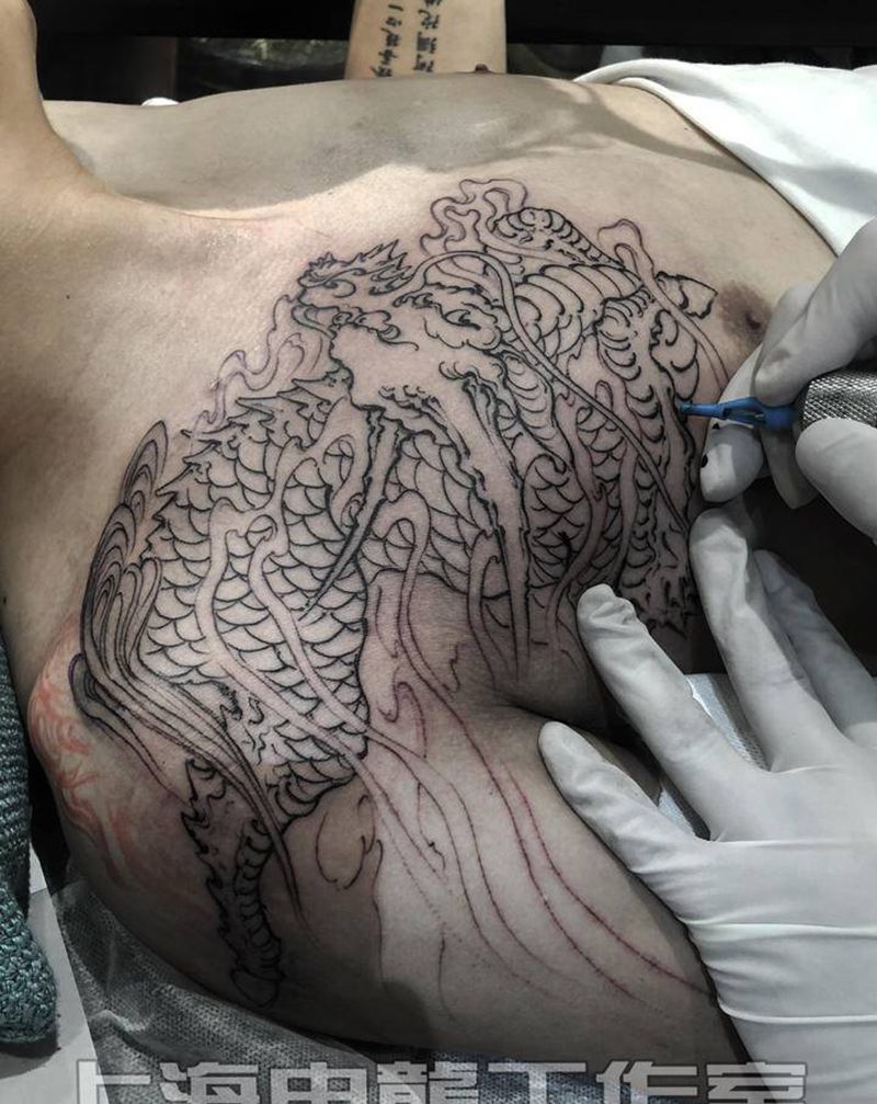 麒麟纹身图片_新传统纹身图案