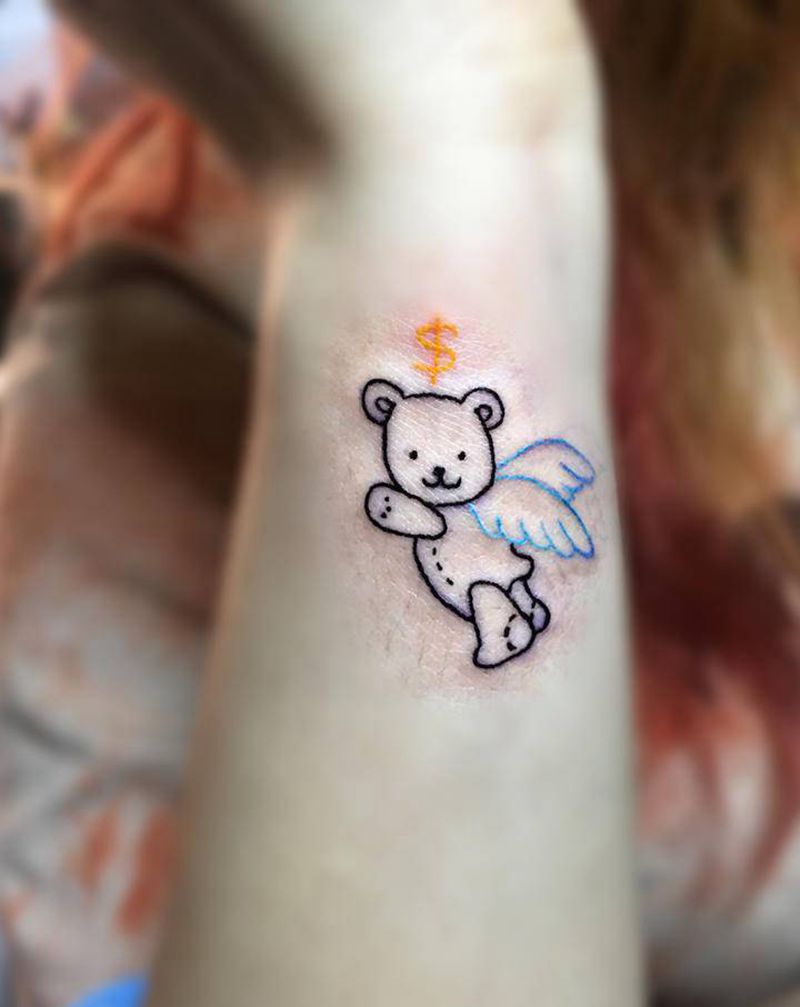 小清新-小熊纹身图片_手臂纹身图案