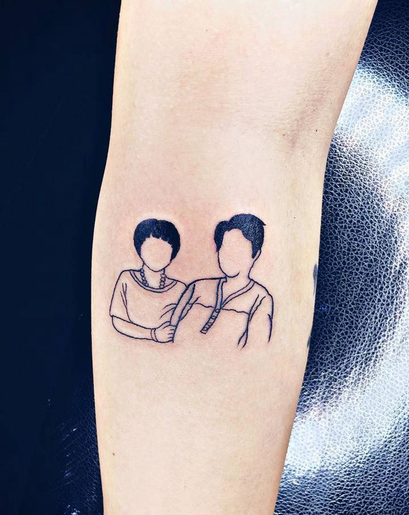 简笔画照片纹身图片_手臂纹身图案