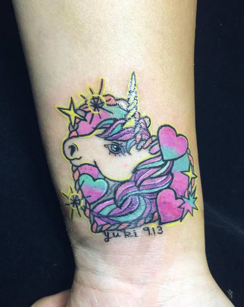 独角兽遮盖（旧图非本人作品）纹身图片_手臂纹身图案
