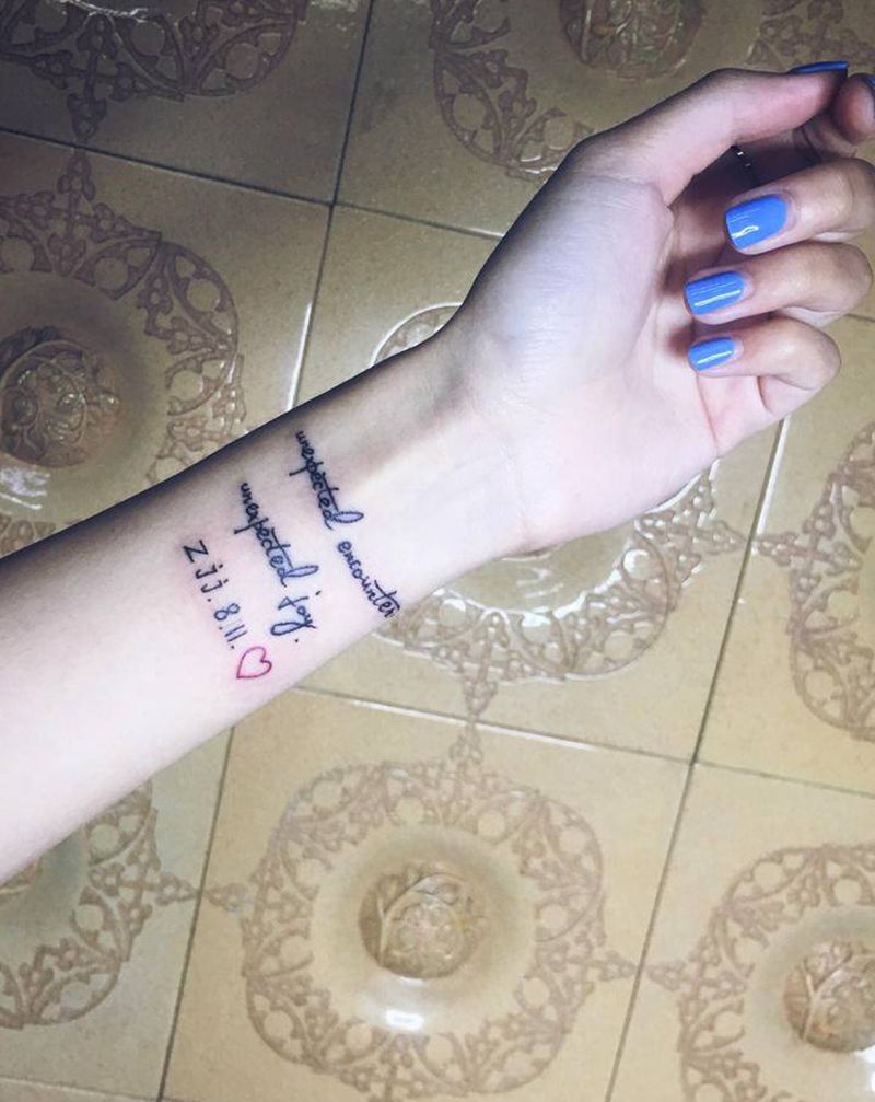 手腕英文纹身图片_手臂纹身图案