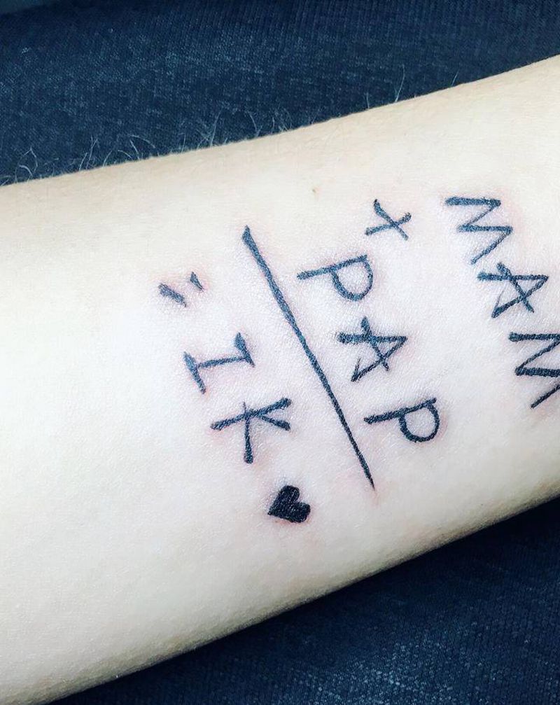 幸福加法纹身图片_手臂纹身图案