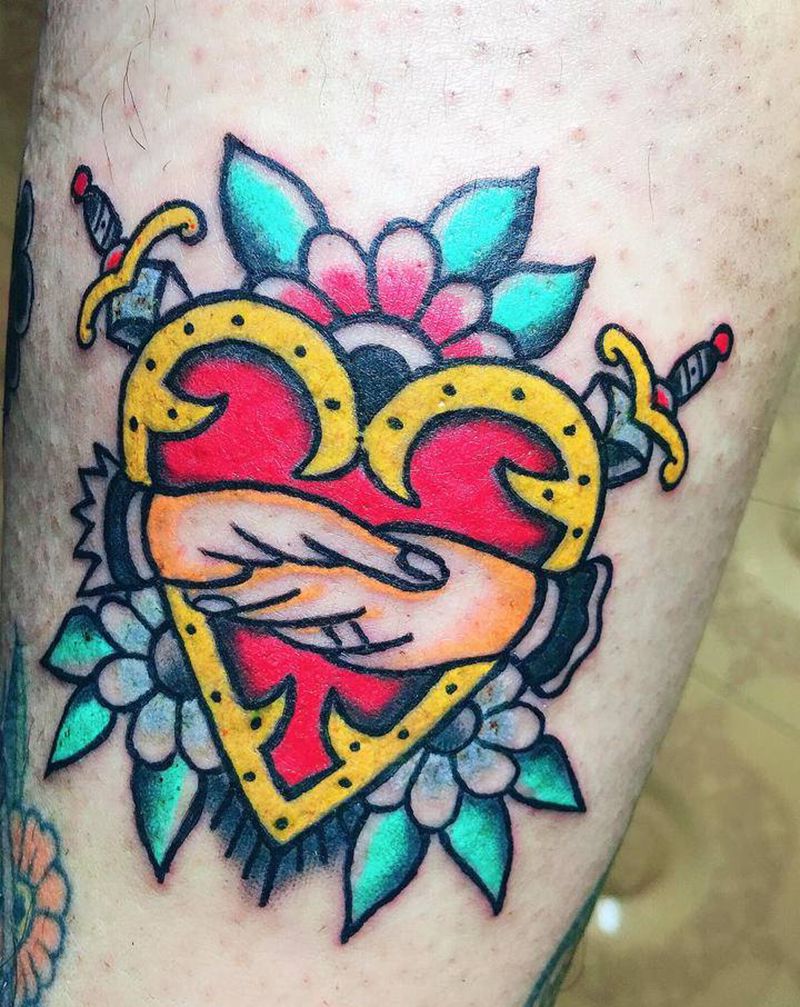 old school风格小图纹身图片_腿部Old School纹身图案