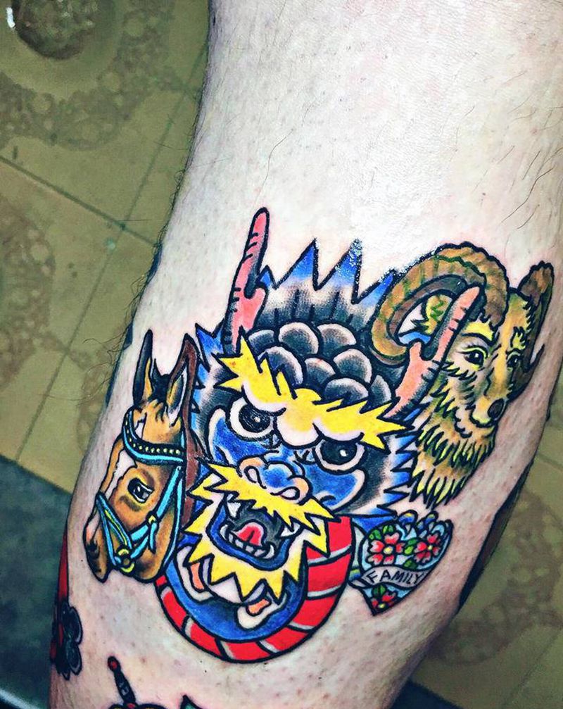 原创设计school风格纹身图片_腿部New SchoolOld School纹身图案