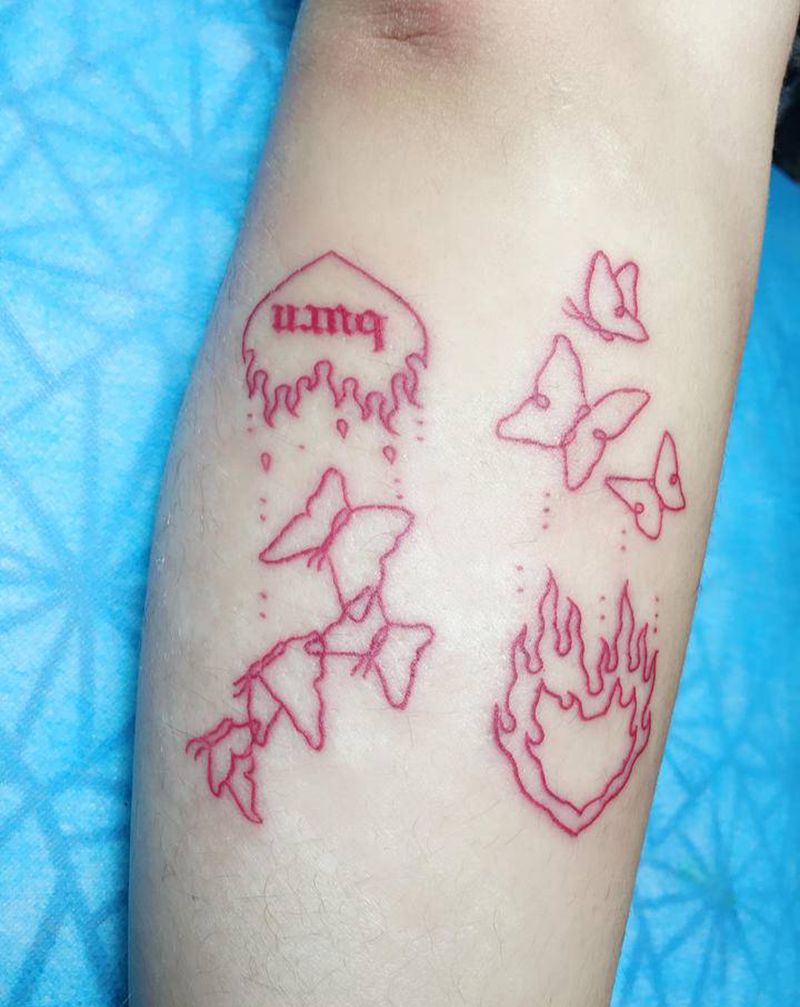 红色小图纹身图片_手臂纹身图案