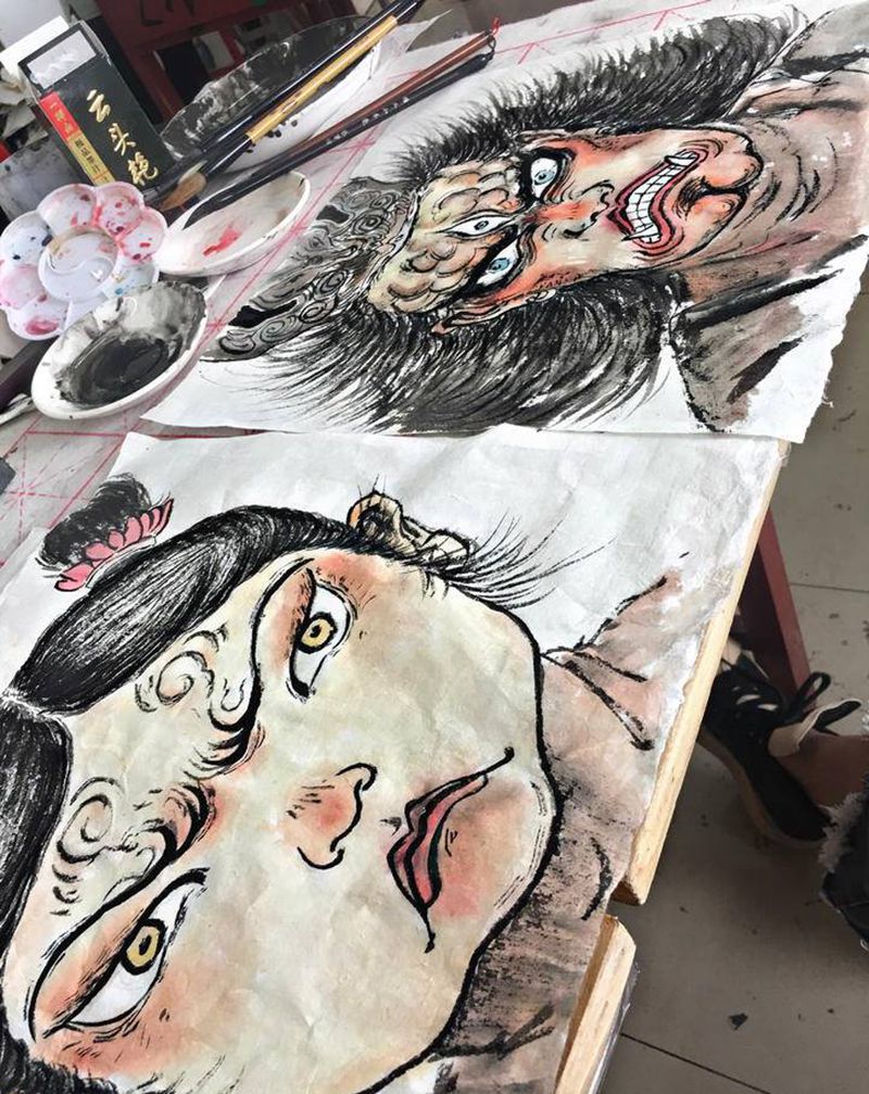 绘画练习—随笔速涂纹身图片_水墨纹身图案