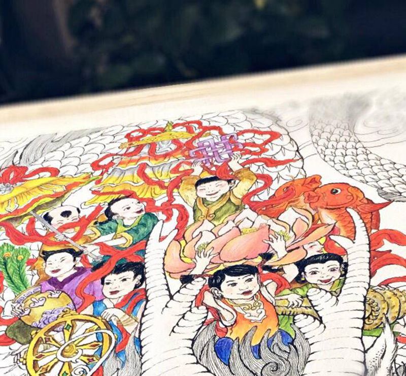 绘画练习作品—彩铅插画纹身图片_水彩纹身图案