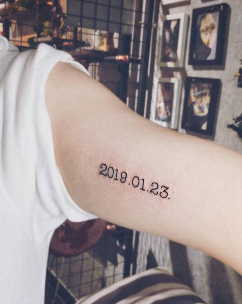 日期纹身图片_手臂纹身图案