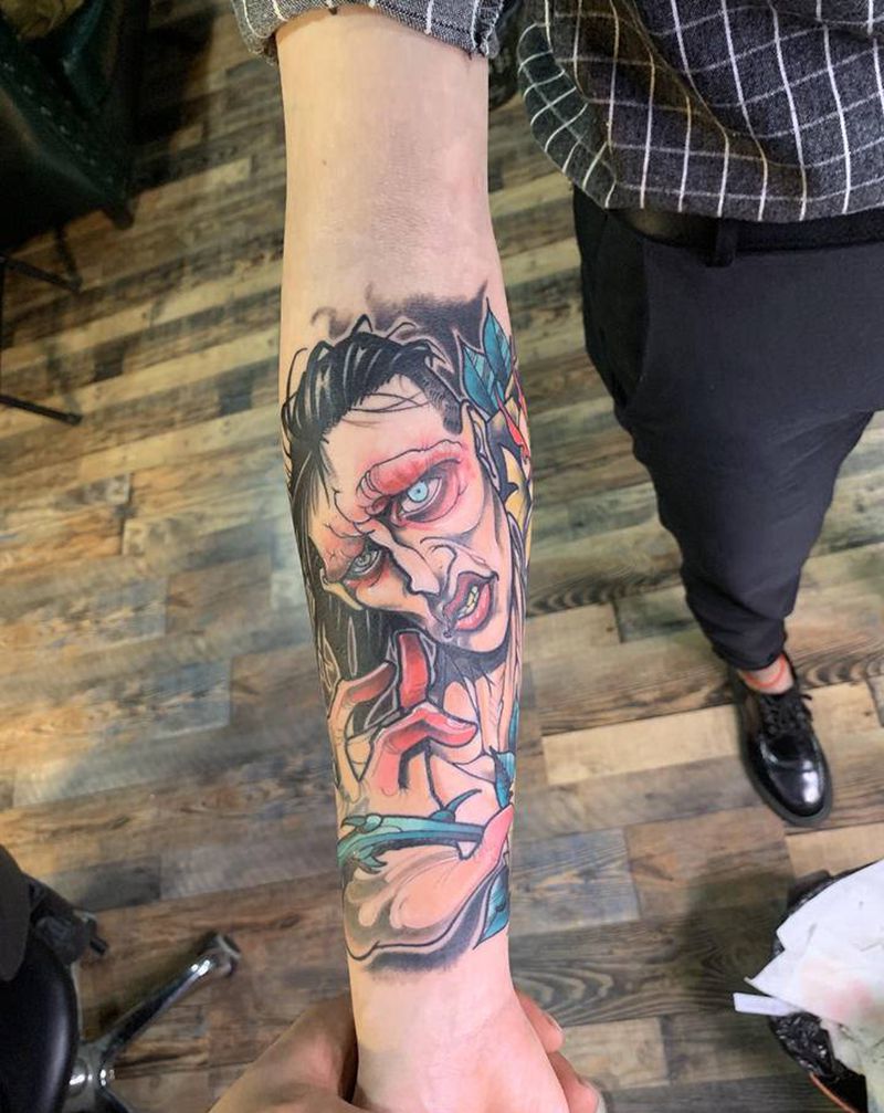 曼森纹身图片_手臂New School纹身图案