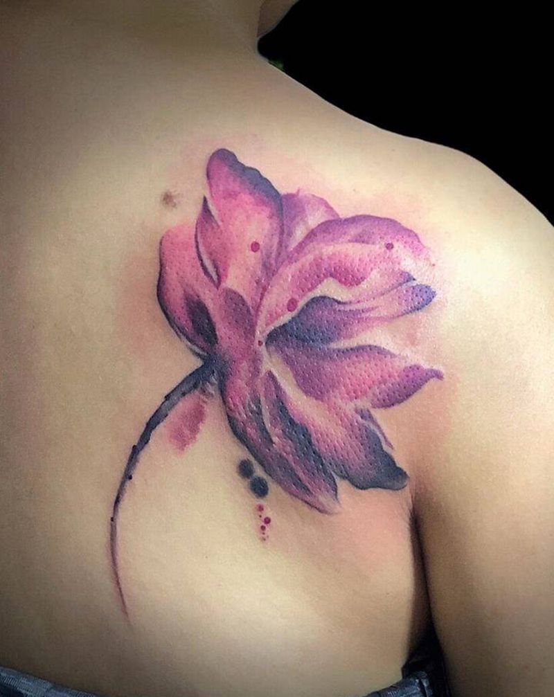 花纹身图片_水彩纹身图案