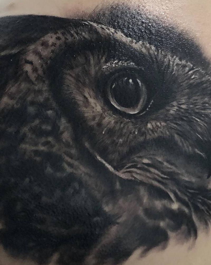 鹰纹身图片_肩部欧美写实纹身图案