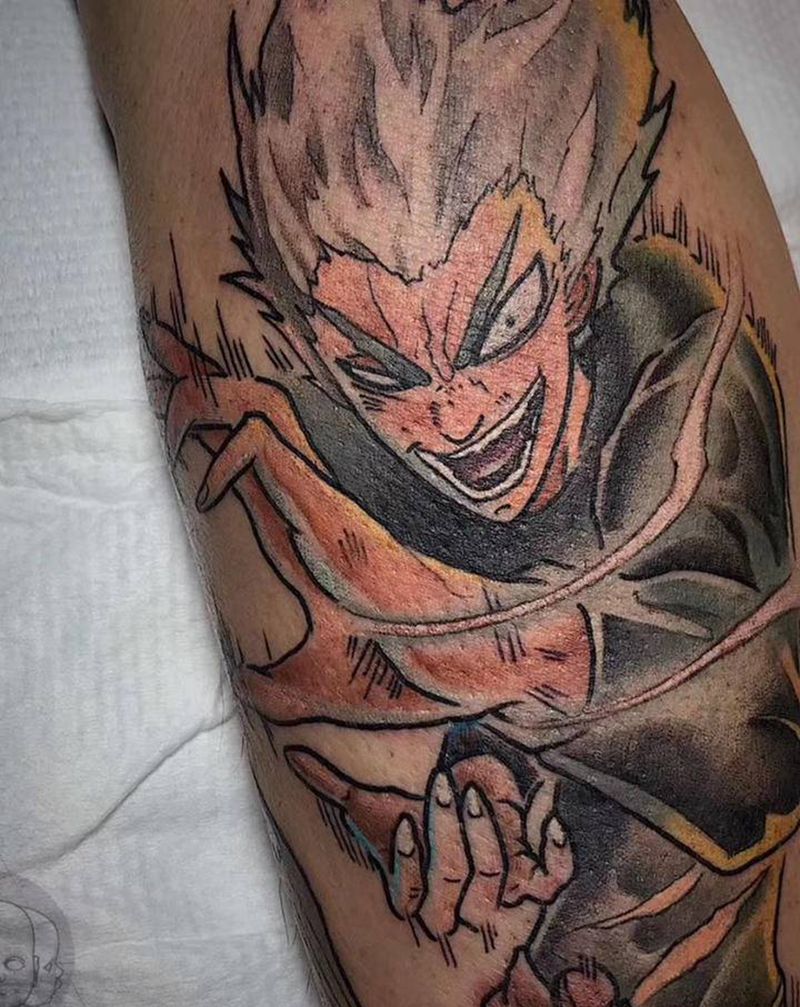 饿狼传说纹身图片_腿部New School纹身图案