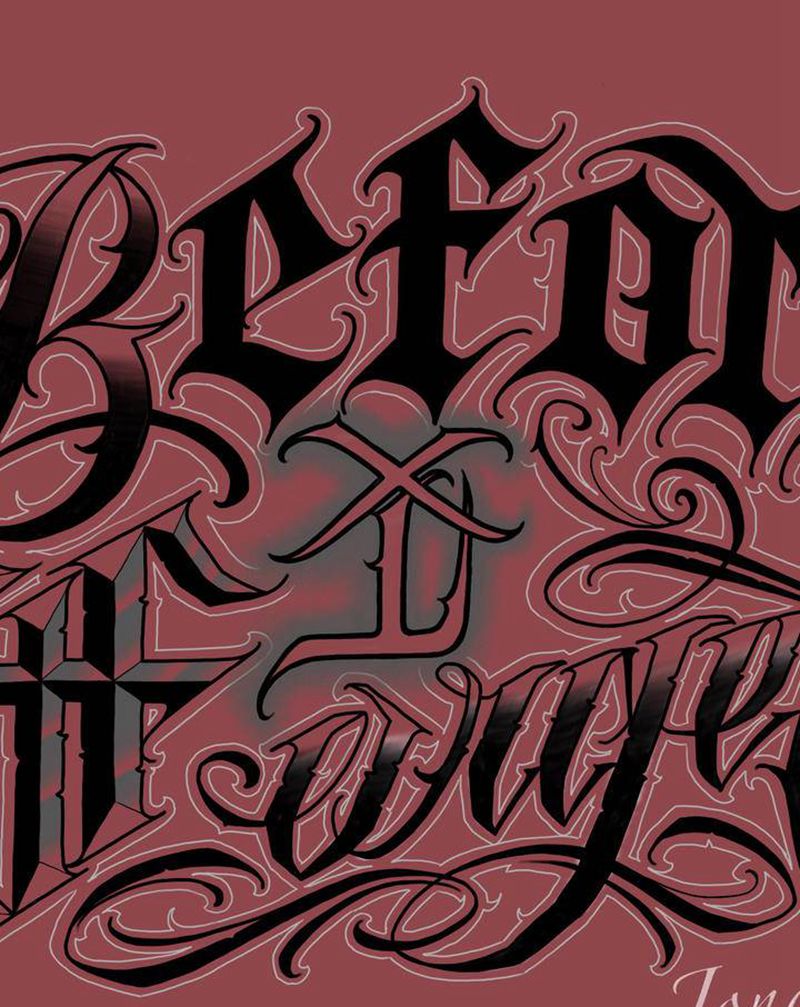 花体字设计手稿纹身图片_胸部花体字花体字歌词纹身图案