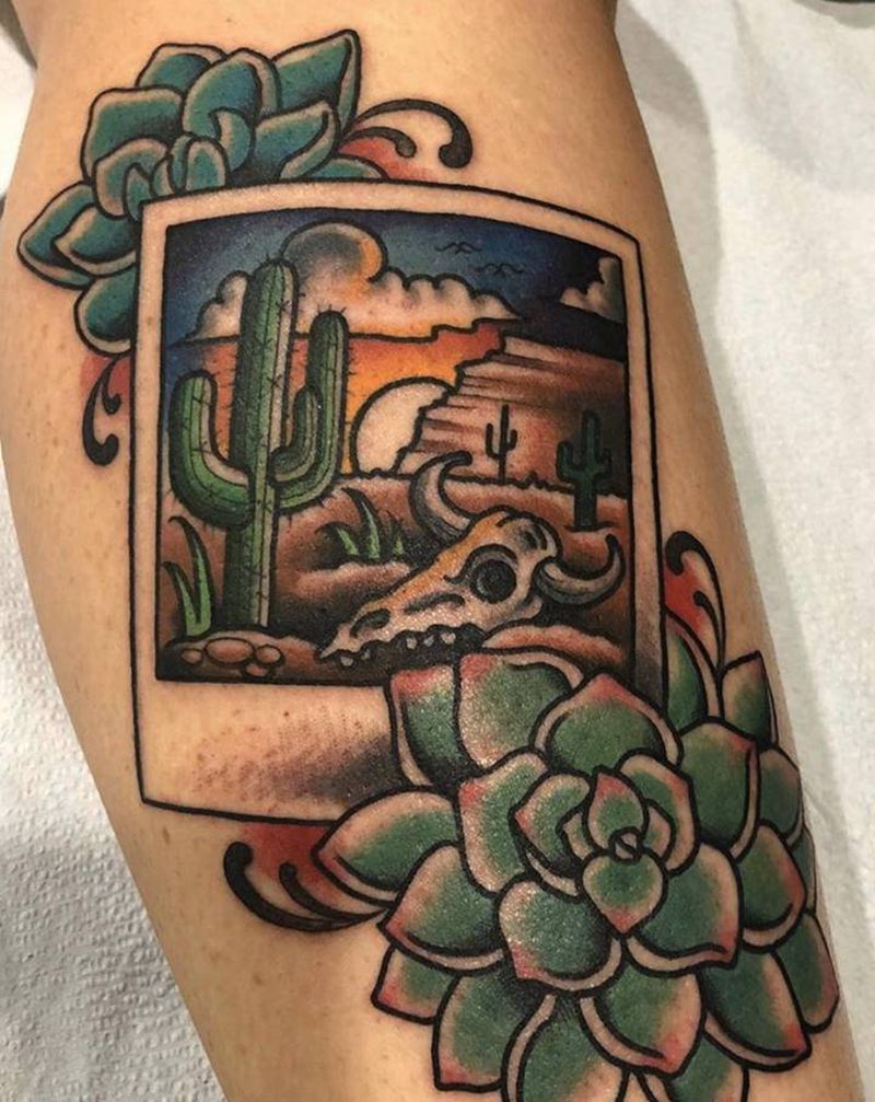 old school照片纹身图片_Old School照片多肉植物纹身图案