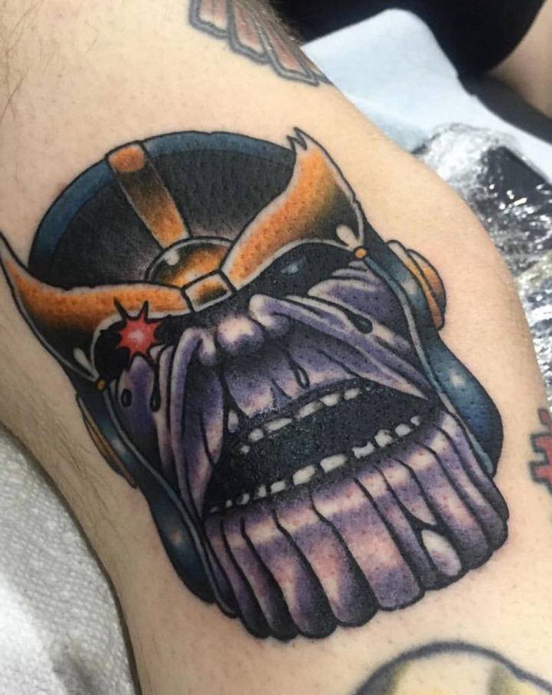 灭霸纹身图片_手臂手部Old School灭霸妇联纹身图案