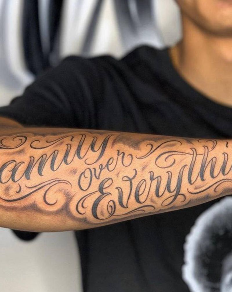 花体字作品纹身图片_手臂花体字纹身图案