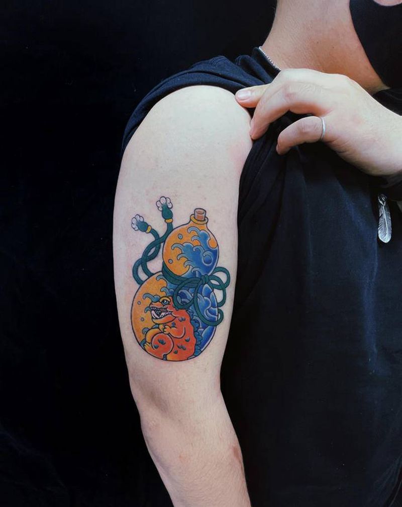 葫芦纹身图片_手臂纹身图案