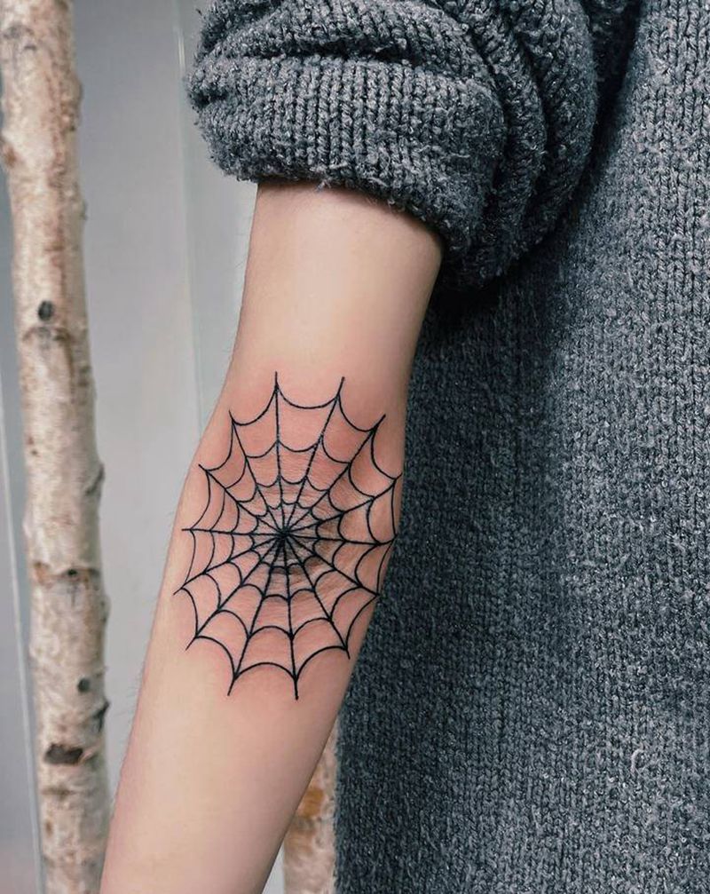 蜘蛛网纹身图片_手臂Old School纹身图案