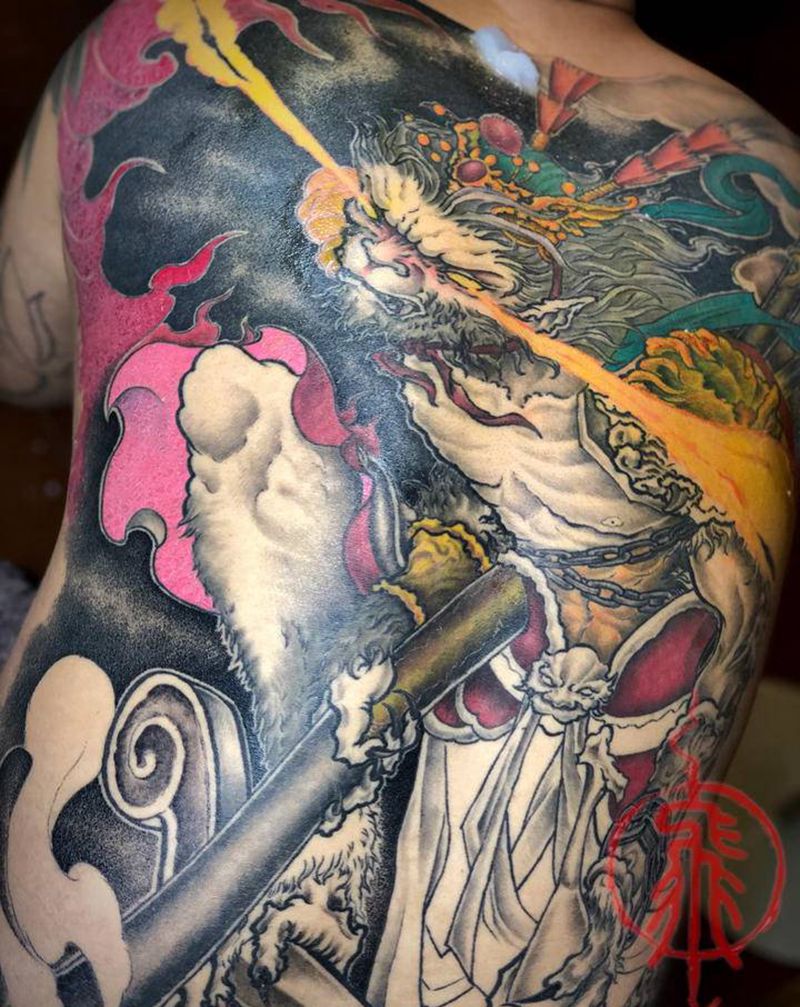 孙悟空纹身图片_背部臀部新传统老传统纹身图案