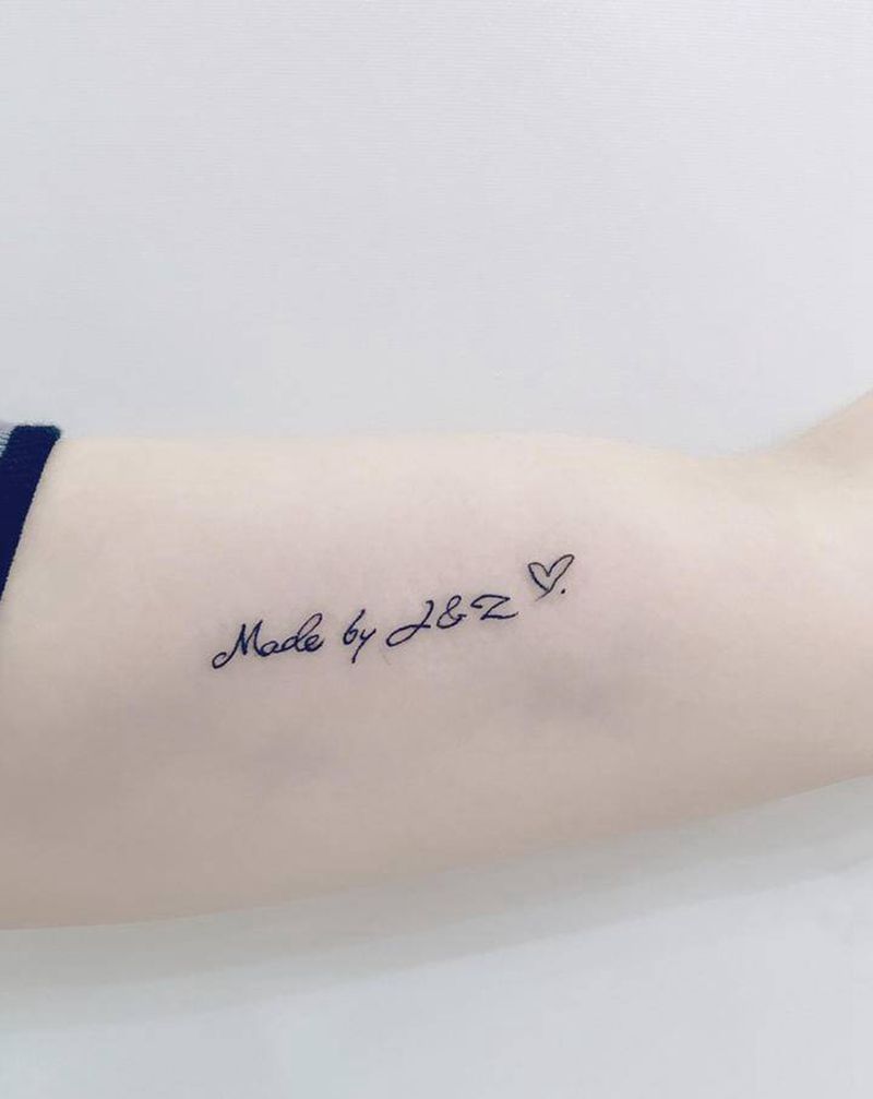 小清新纹身图片_手臂英文纹身图案