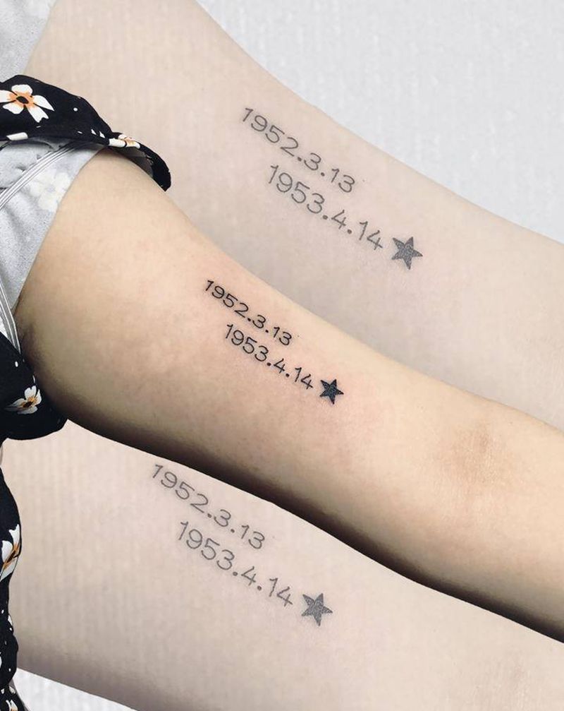 生日年月纹身图片_数字小清新纹身图案
