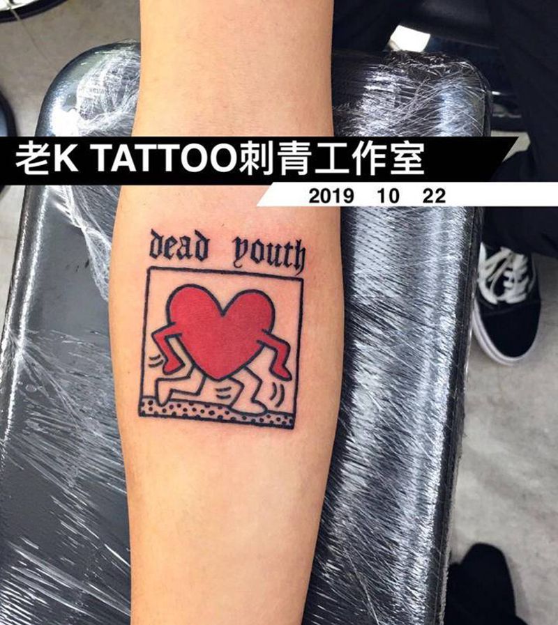 奔跑的心纹身图片_手臂纹身图案