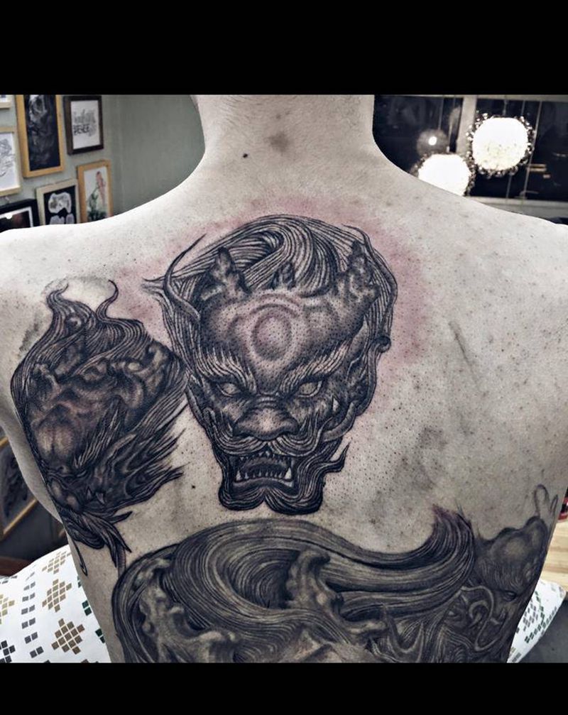 龙-未完成纹身图片_背部纹身图案