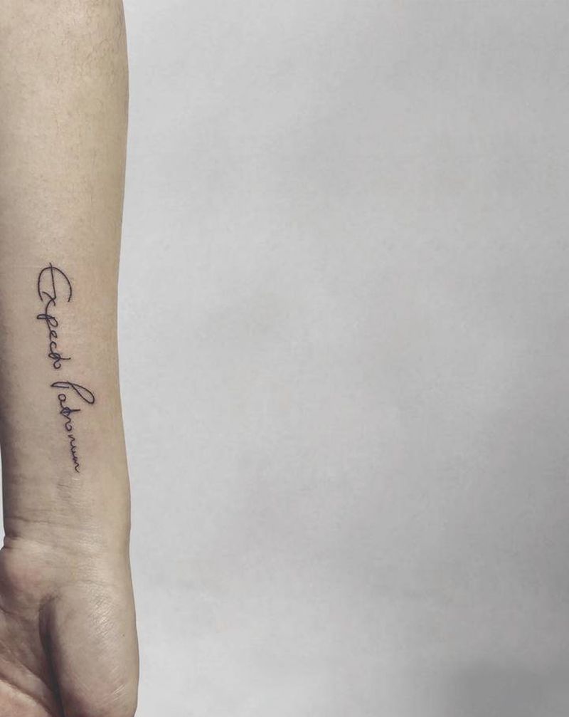 哈利波特“咒语”纹身图片_手臂小清新英文纹身图案