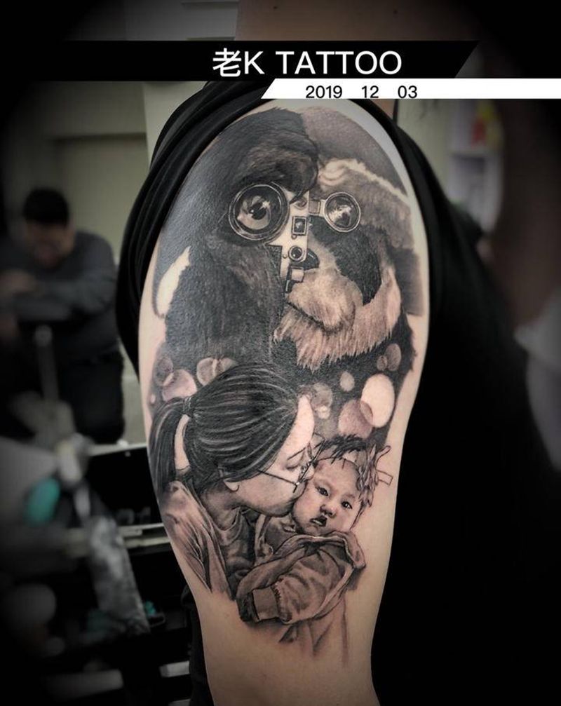 作业纹身图片_手臂欧美写实纹身图案