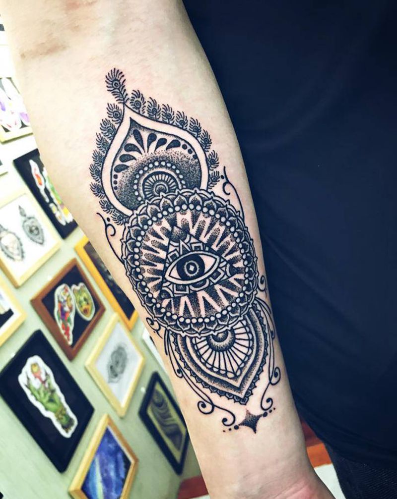 点刺图案纹身图片_手臂点刺纹身图案