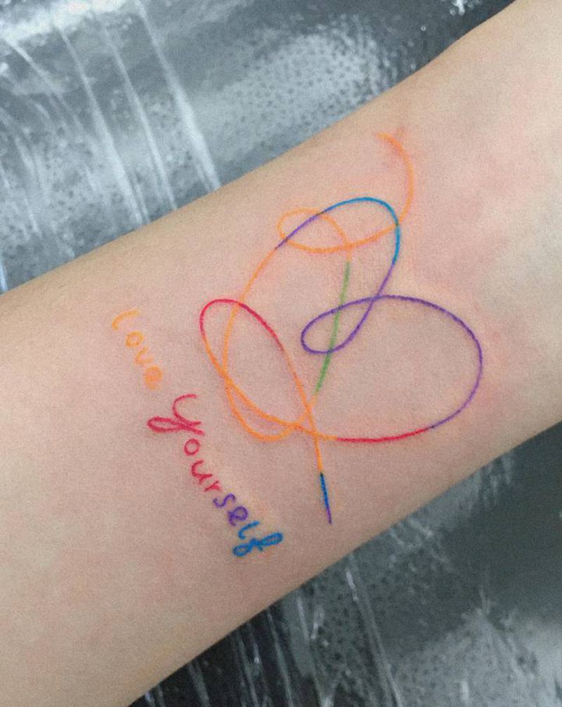 彩色小清新纹身图片_颈部手臂小清新纹身图案