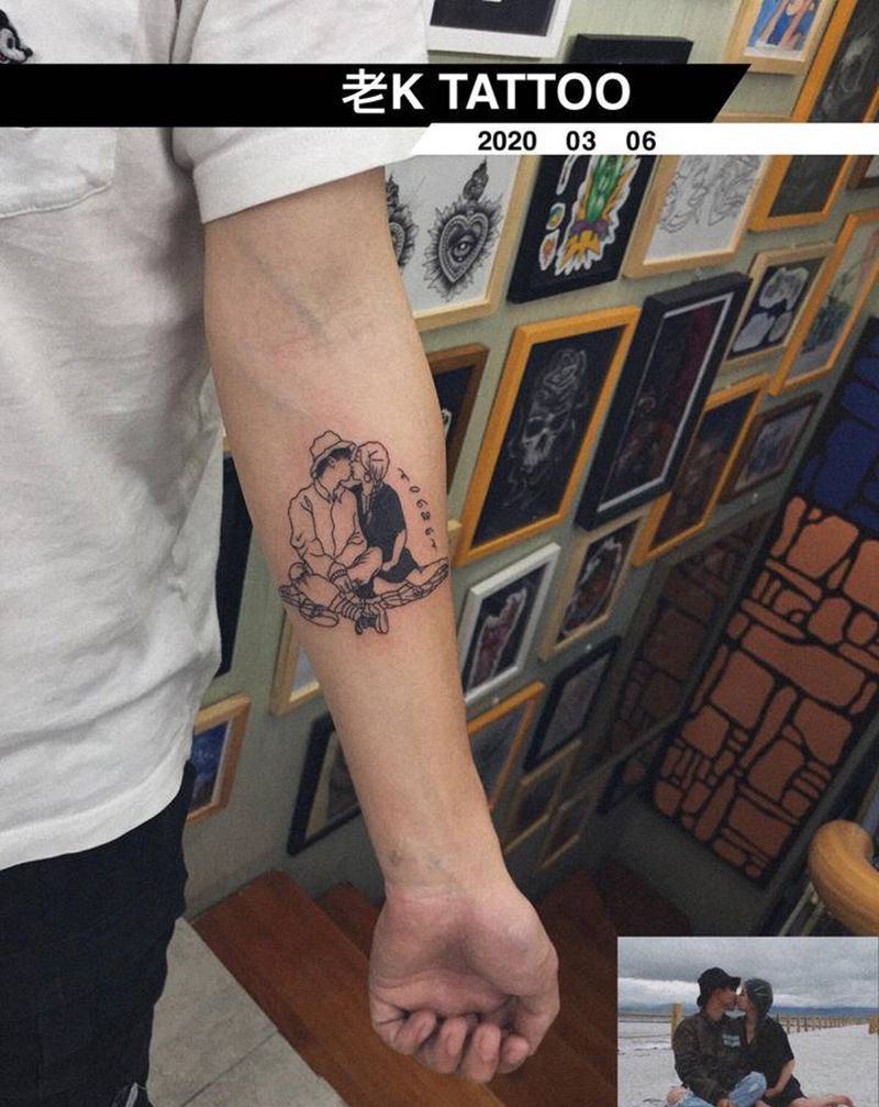 简笔画照片纹身图片_手臂纹身图案
