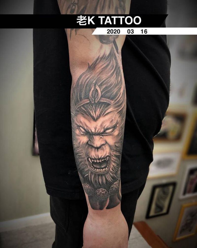 花臂修改遮盖 第一天纹身图片_手臂欧美写实新传统纹身图案