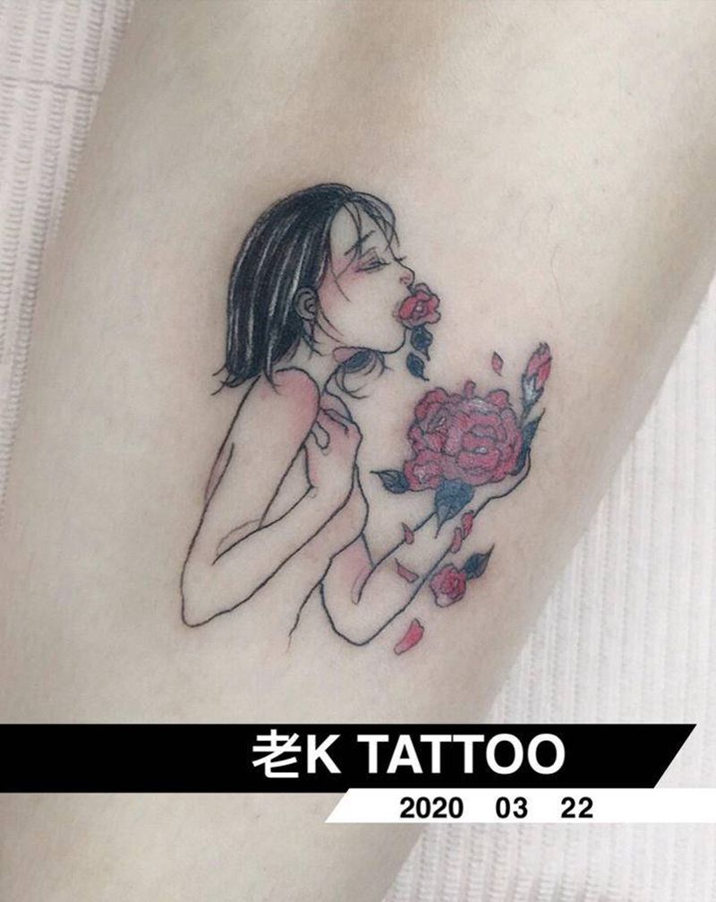 遮盖伤疤纹身图片_腿部纹身图案