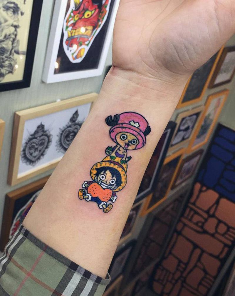 mini路飞纹身图片_手臂纹身图案