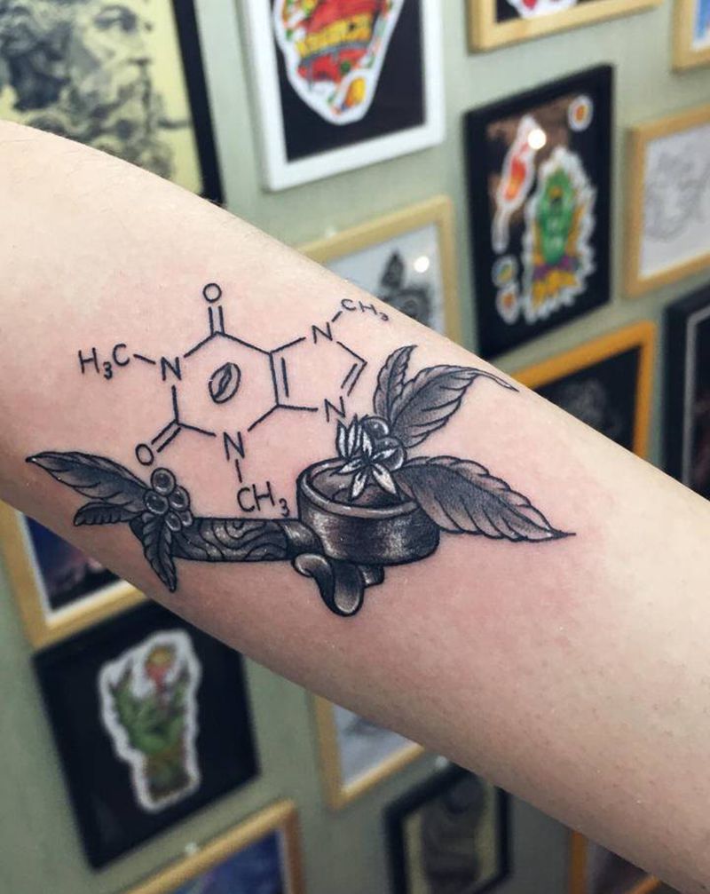 关于咖啡纹身图片_手臂纹身图案