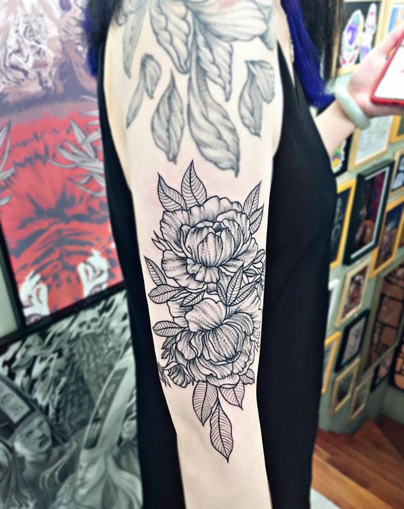 素花纹身图片_手臂纹身图案