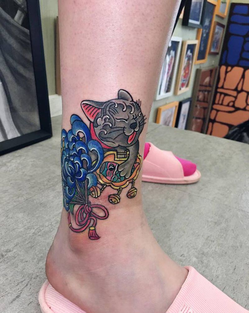 遮盖纹身纹身图片_腿部脚部纹身图案